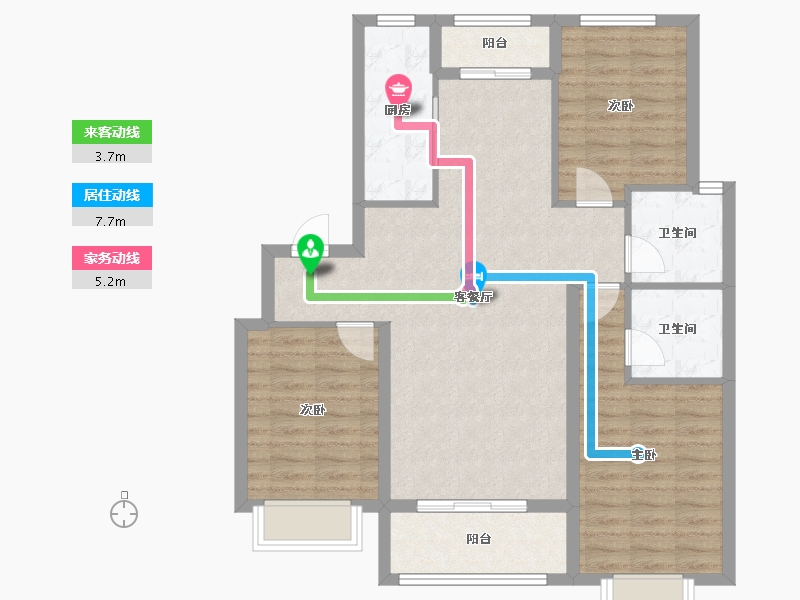 河北省-邢台市-蓝城雅园-91.83-户型库-动静线