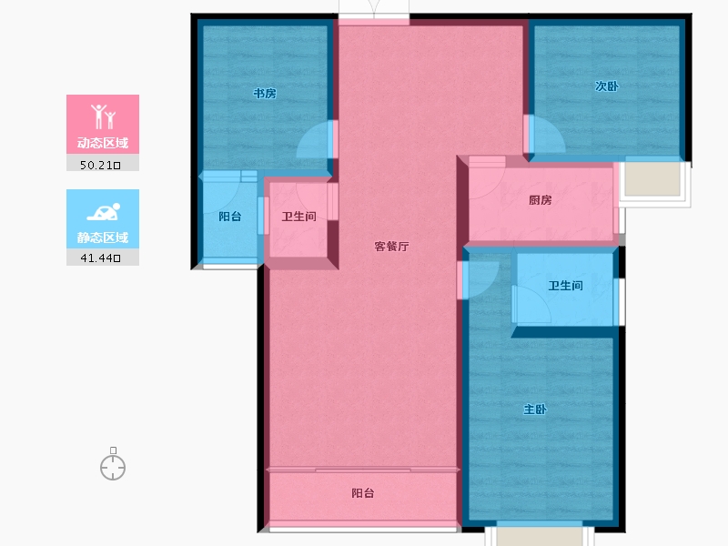 甘肃省-临夏回族自治州-安泊尔·中央公园-81.06-户型库-动静分区