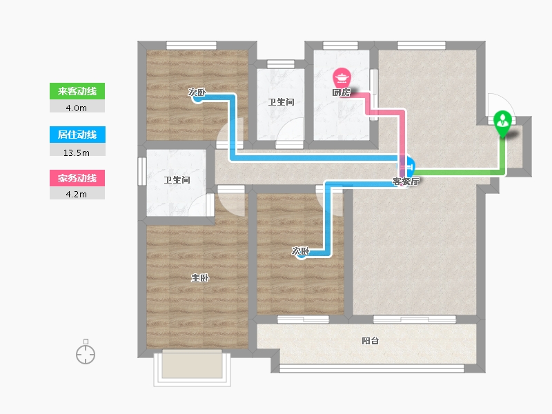 河北省-邢台市-蓝城雅园-79.60-户型库-动静线