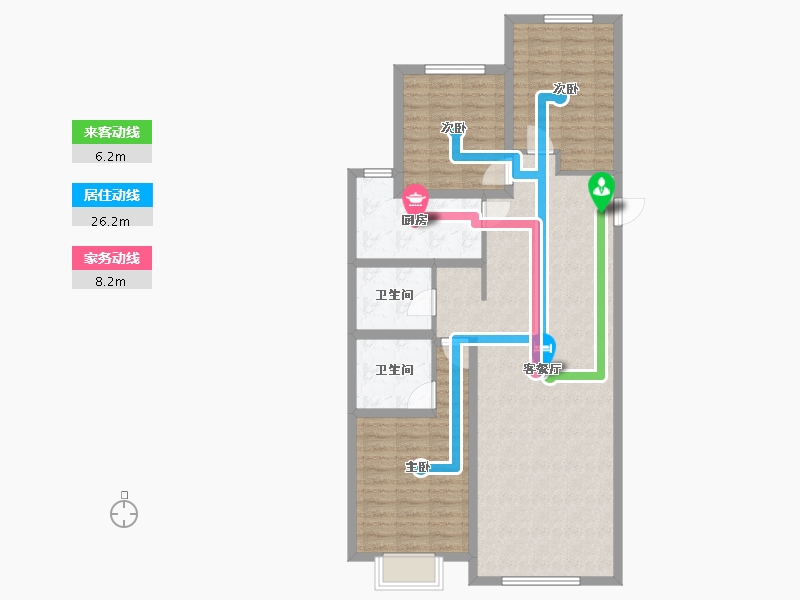 内蒙古自治区-呼和浩特市-陶然巷小区-123.00-户型库-动静线