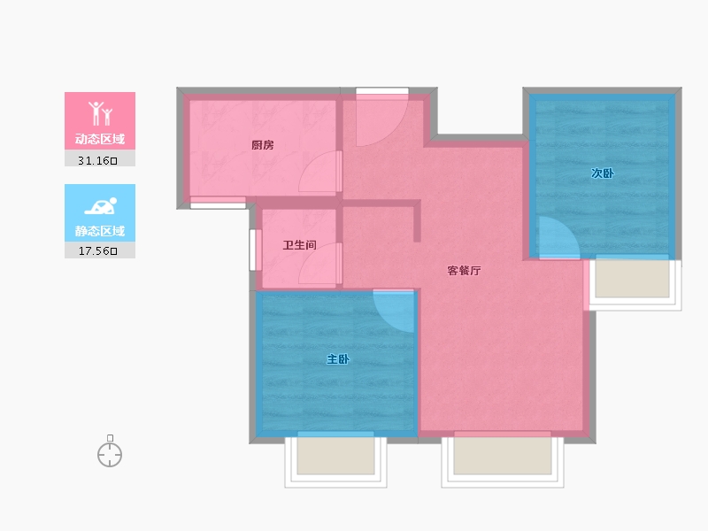 新疆维吾尔自治区-乌鲁木齐市-君瑞兰亭府-43.02-户型库-动静分区