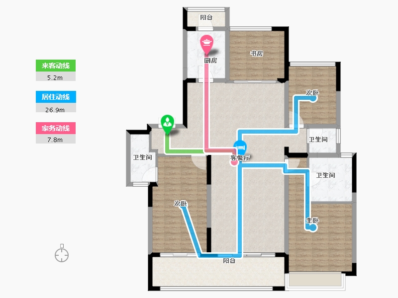 江西省-上饶市-华熙LIVE信江·华熙府第一区-141.44-户型库-动静线