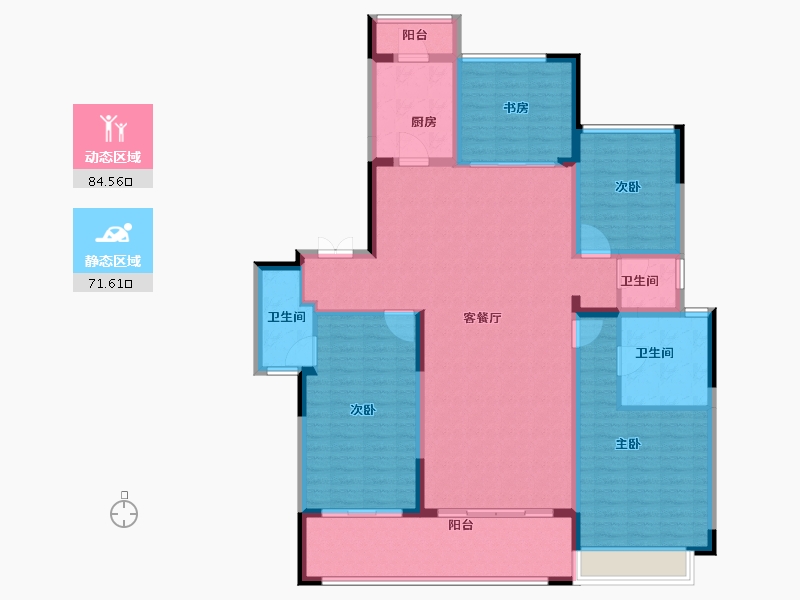 江西省-上饶市-华熙LIVE信江·华熙府第一区-141.44-户型库-动静分区