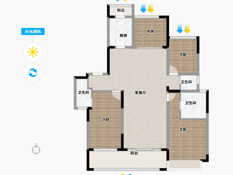 江西省-上饶市-华熙LIVE信江·华熙府第一区-141.44-户型库-采光通风