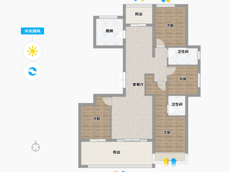 河南省-周口市-周投绿城·留香园-111.20-户型库-采光通风