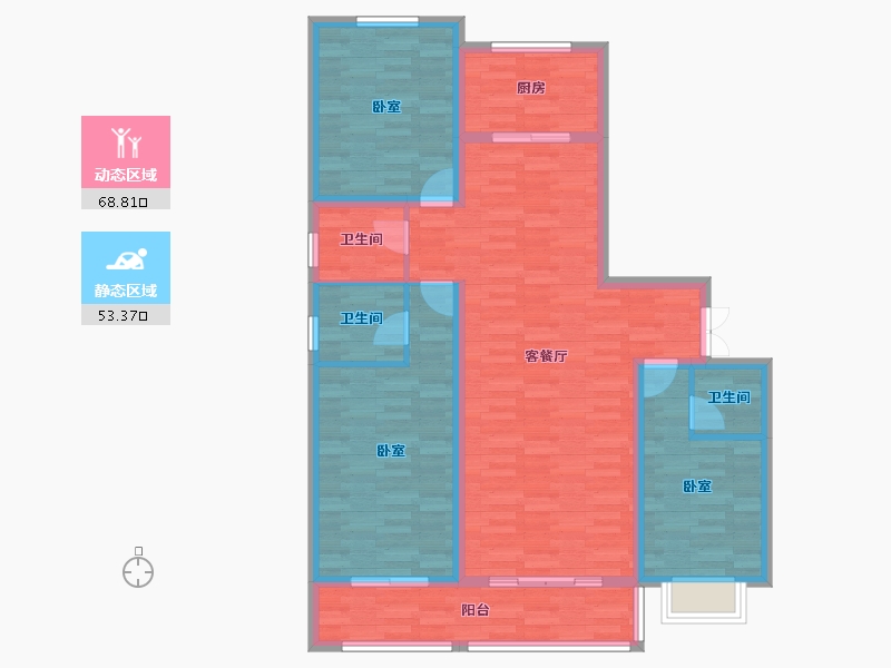 甘肃省-临夏回族自治州-碧云天·东城明珠-109.95-户型库-动静分区