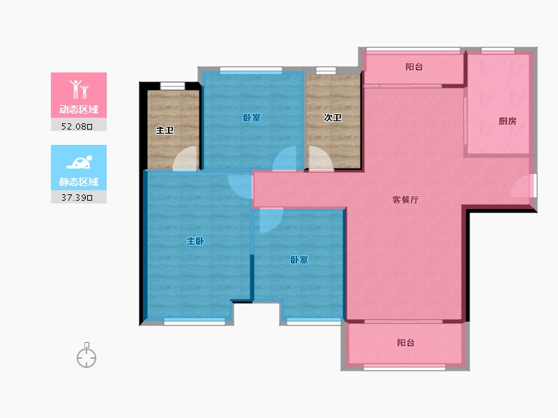 广东省-佛山市-朝安金茂悦-92.01-户型库-动静分区