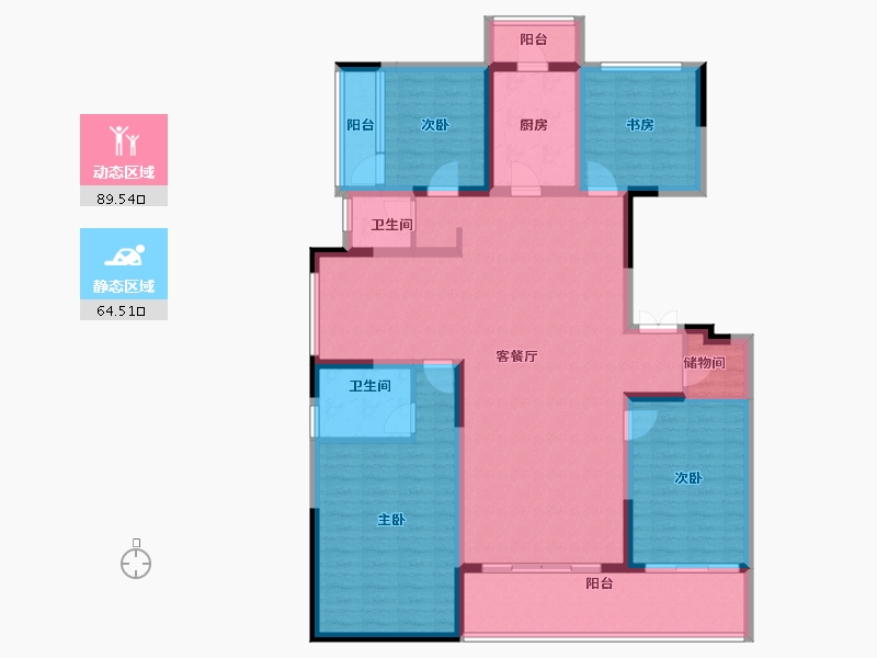 江西省-上饶市-华熙LIVE信江·华熙府第一区-138.22-户型库-动静分区