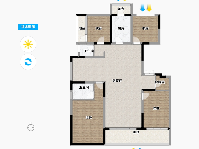 江西省-上饶市-华熙LIVE信江·华熙府第一区-138.22-户型库-采光通风