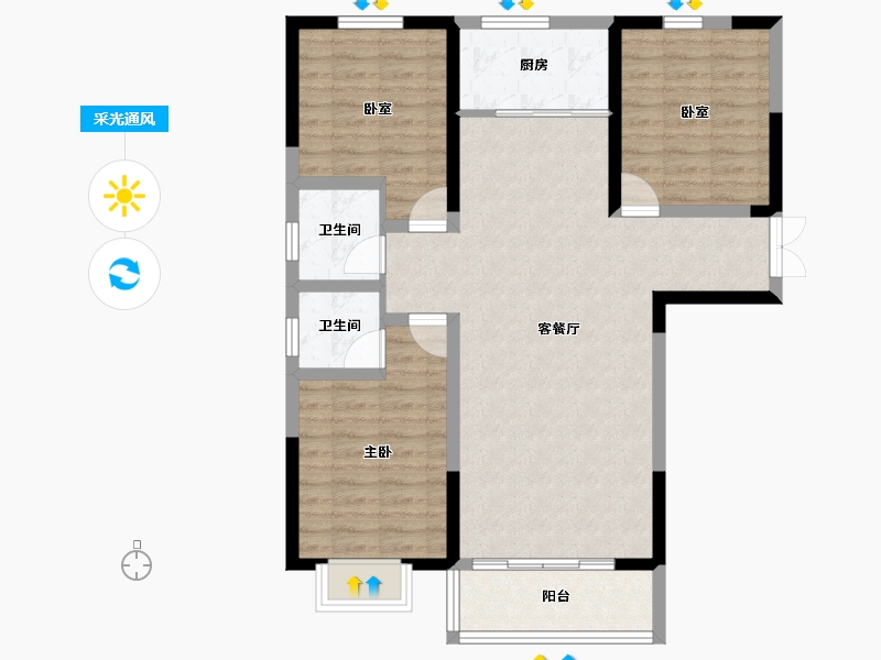 甘肃省-临夏回族自治州-安泊尔·中央公园-92.28-户型库-采光通风