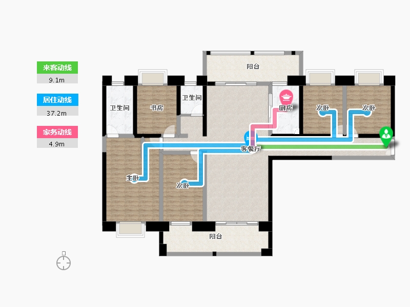 云南省-红河哈尼族彝族自治州-​正丰广场-160.27-户型库-动静线