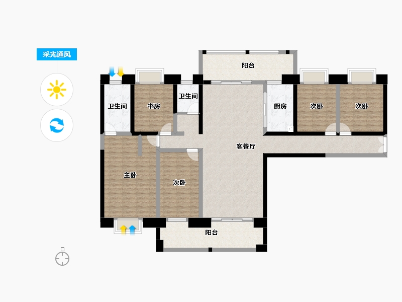 云南省-红河哈尼族彝族自治州-​正丰广场-160.27-户型库-采光通风