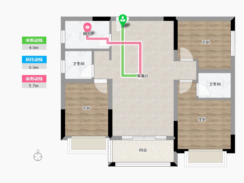 江西省-赣州市-博达·翡翠学府-75.96-户型库-动静线