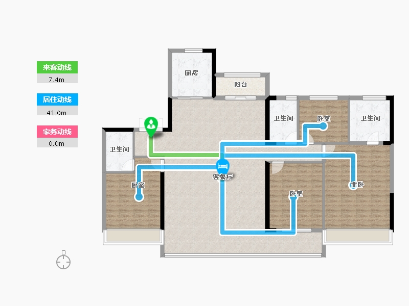 甘肃省-临夏回族自治州-碧桂园锦熙府-173.07-户型库-动静线