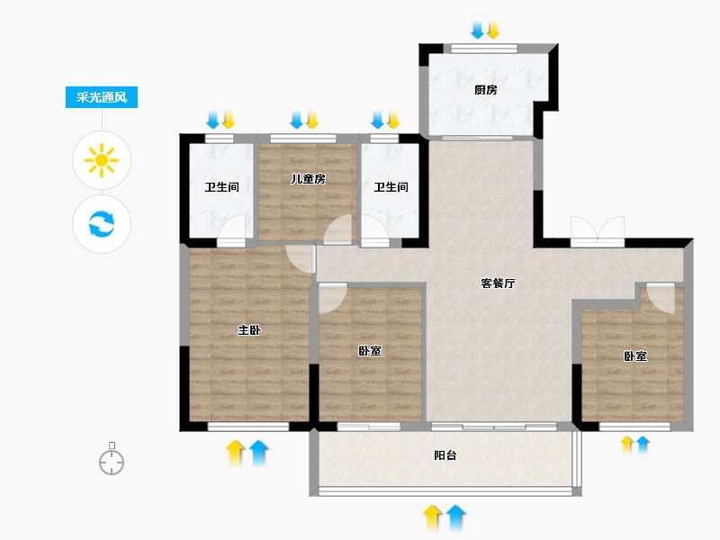 甘肃省-临夏回族自治州-华曜·锦绣山河-110.07-户型库-采光通风