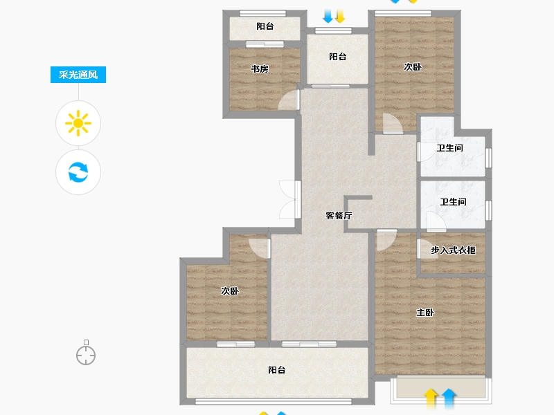 河南省-周口市-周投绿城·留香园-114.40-户型库-采光通风