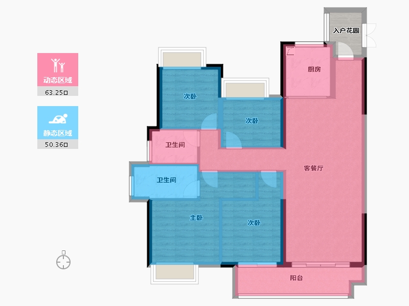 江西省-赣州市-信丰嘉福·未来城-105.71-户型库-动静分区