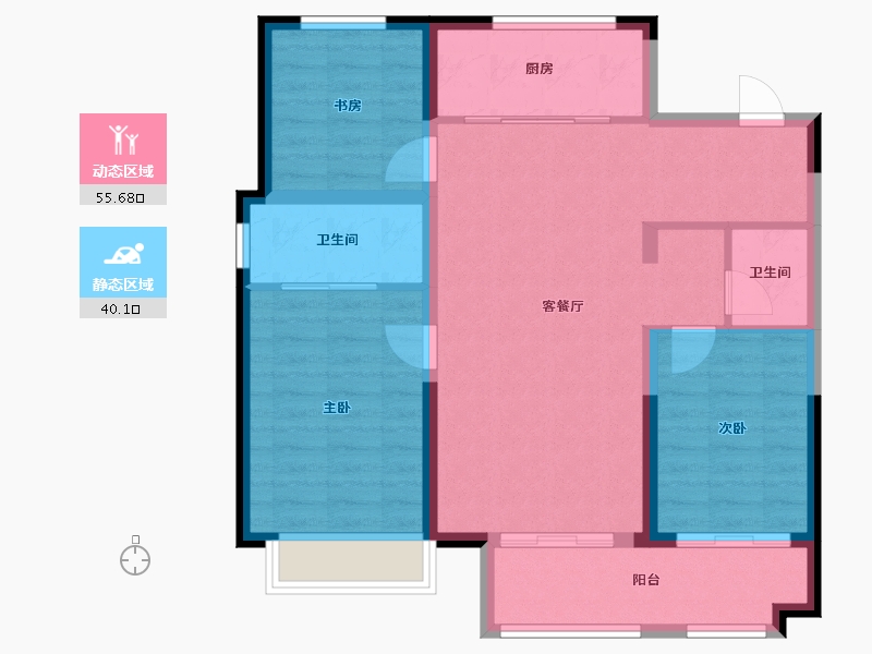 河北省-邢台市-邢州府-86.25-户型库-动静分区