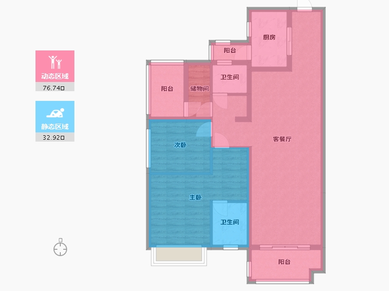 广东省-汕头市-雅居乐-125.00-户型库-动静分区