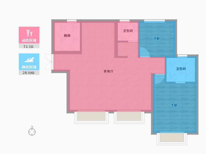 新疆维吾尔自治区-乌鲁木齐市-君瑞兰亭府-71.57-户型库-动静分区