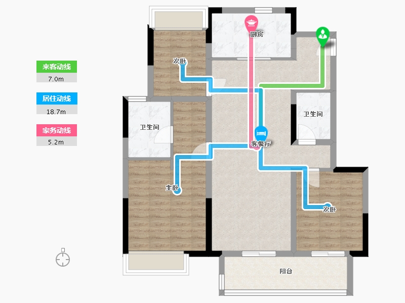 江苏省-扬州市-华侨城·万科·侨城里-98.00-户型库-动静线