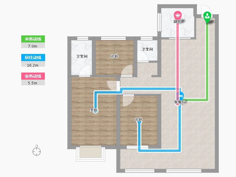 河北省-邢台市-金桂园-83.85-户型库-动静线