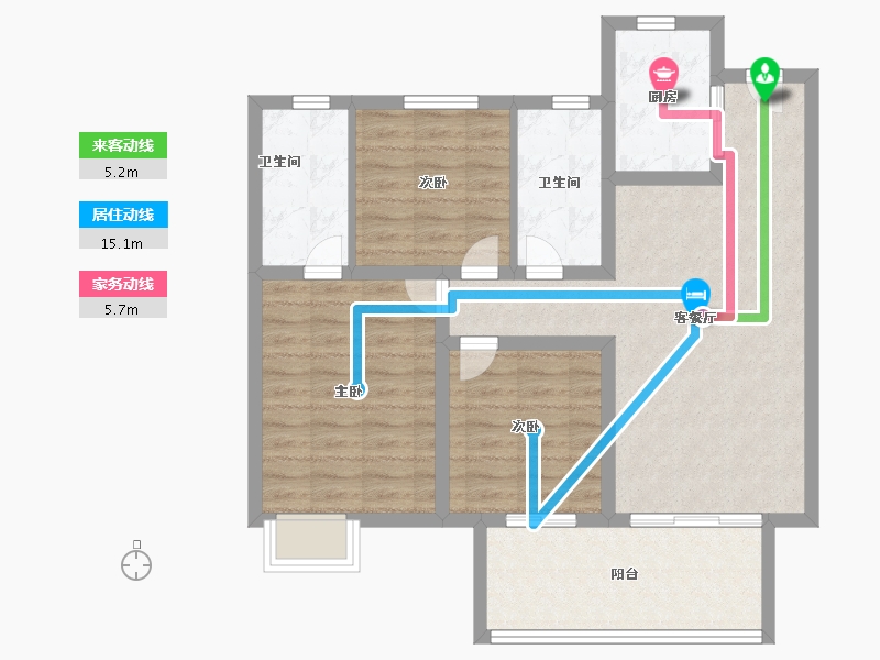 河南省-周口市-茉莉公馆-85.00-户型库-动静线