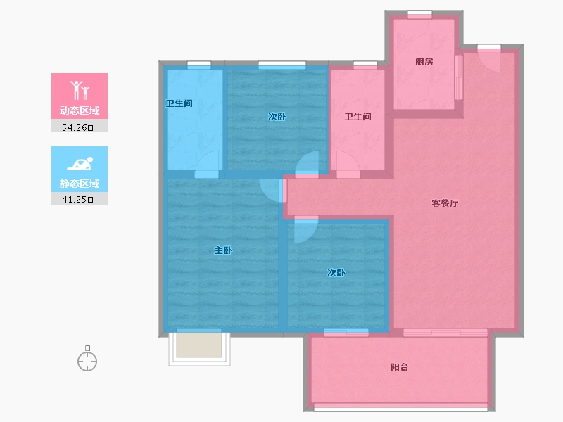 河南省-周口市-茉莉公馆-85.00-户型库-动静分区