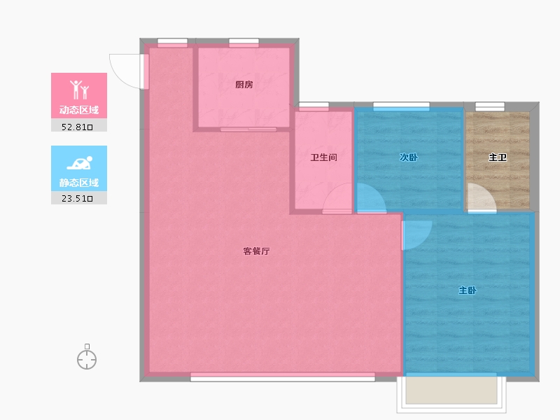 新疆维吾尔自治区-乌鲁木齐市-君瑞兰亭府-75.12-户型库-动静分区