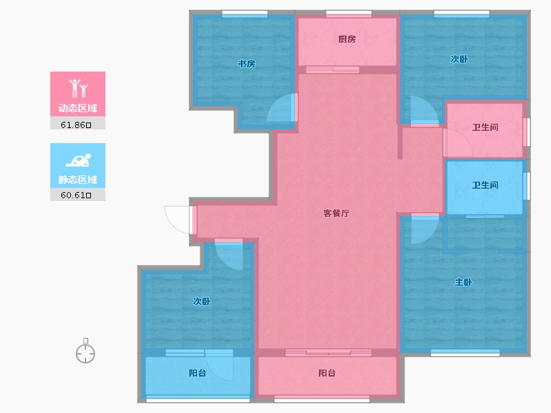 甘肃省-定西市-润嘉公馆-109.05-户型库-动静分区