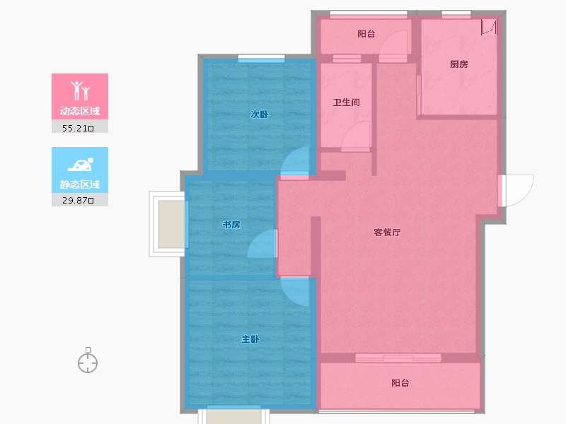 辽宁省-营口市-辽海中盐新城-75.83-户型库-动静分区