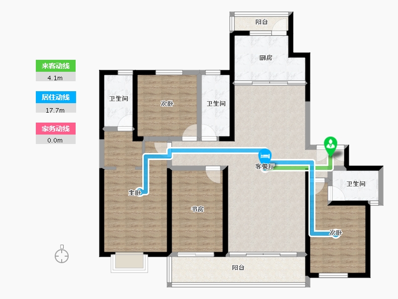 甘肃省-临夏回族自治州-关家台颐景苑-134.73-户型库-动静线