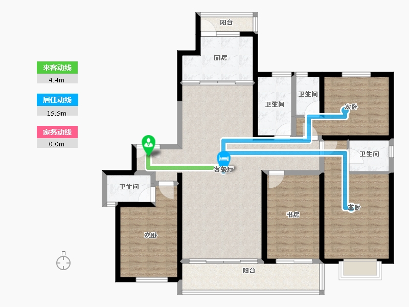 甘肃省-临夏回族自治州-关家台颐景苑-134.61-户型库-动静线