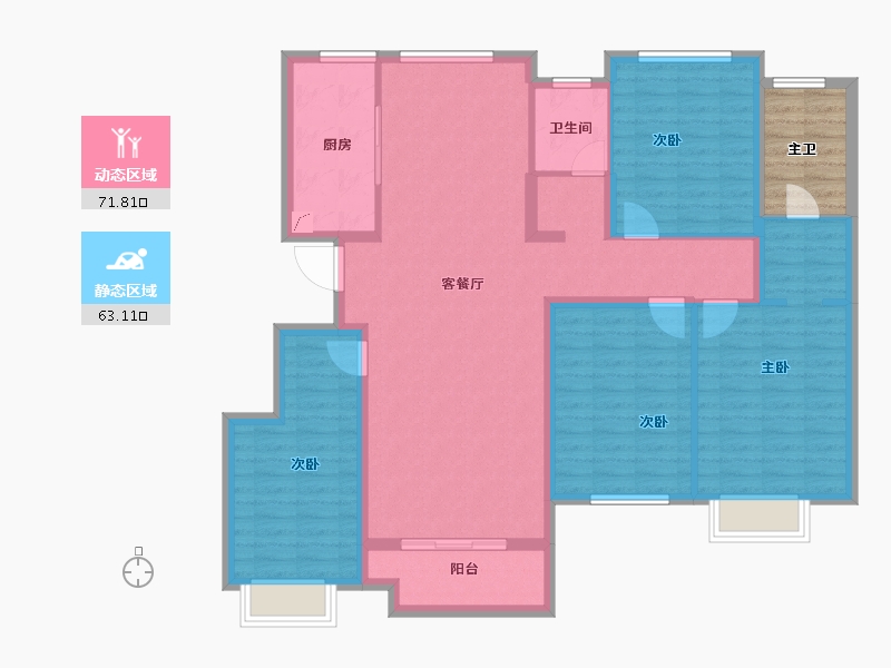 山东省-东营市-众成璟园-127.20-户型库-动静分区