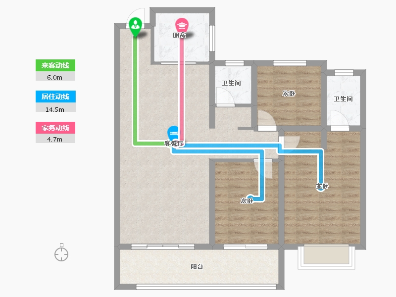 河北省-邢台市-金桂园-89.61-户型库-动静线