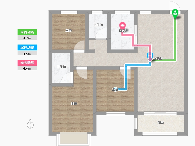 河北省-邢台市-金桂园-71.38-户型库-动静线