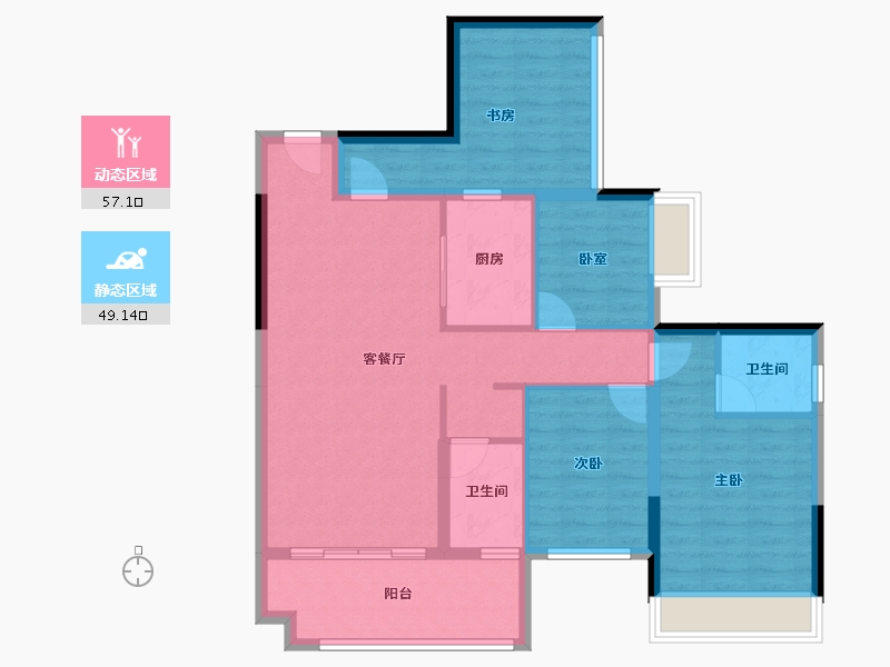 广西壮族自治区-贵港市-恒力华府-94.92-户型库-动静分区