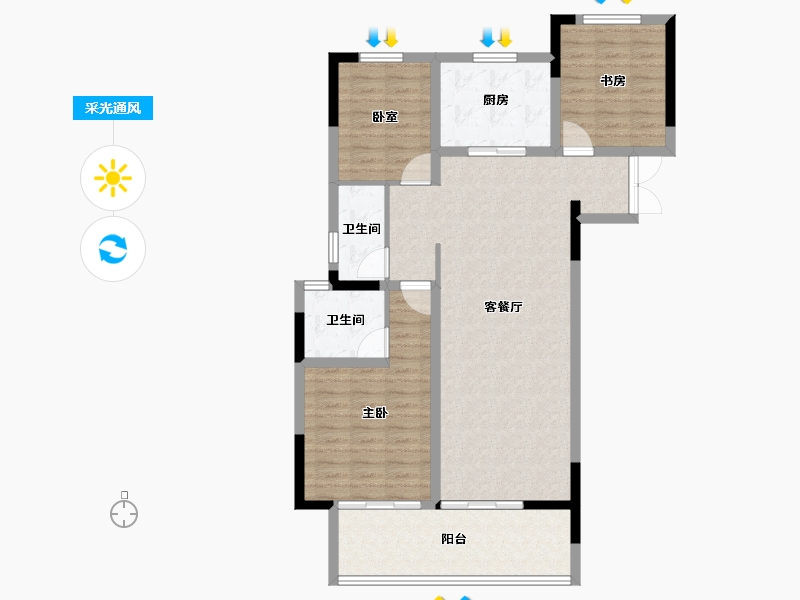 河南省-信阳市-光山书香苑-101.99-户型库-采光通风