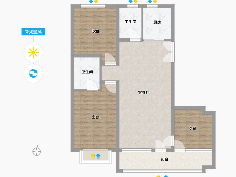 山东省-潍坊市-恒信大都会-110.00-户型库-采光通风