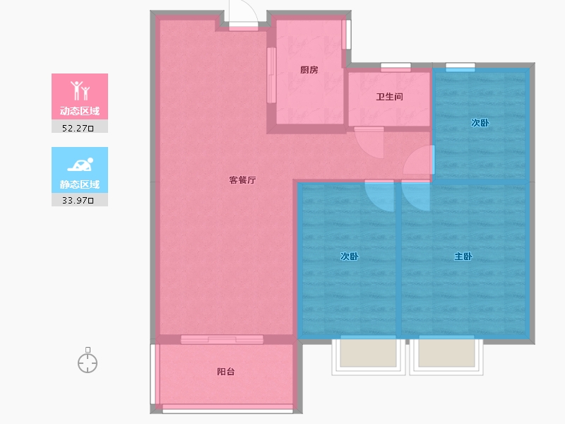 河南省-三门峡市-阳光里-88.20-户型库-动静分区