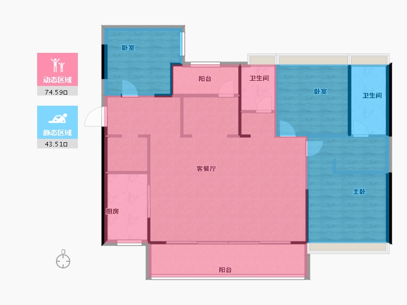 广东省-佛山市-朝安金茂悦-108.31-户型库-动静分区