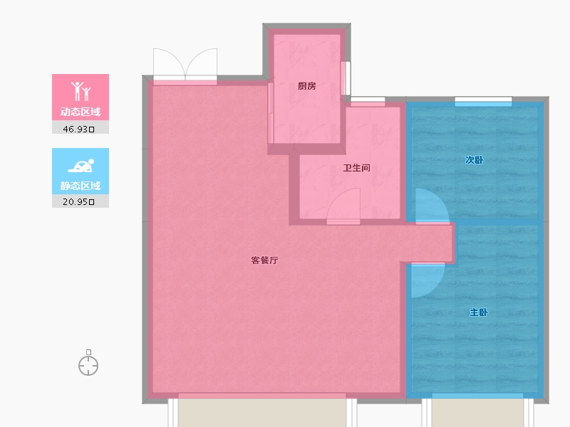 新疆维吾尔自治区-乌鲁木齐市-君瑞兰亭府-61.19-户型库-动静分区