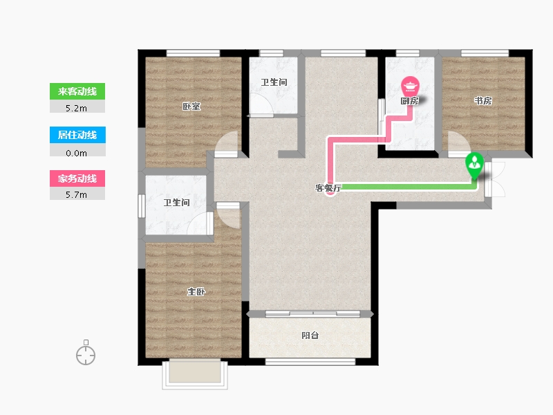 甘肃省-定西市-永生北玻紫御华府-99.53-户型库-动静线