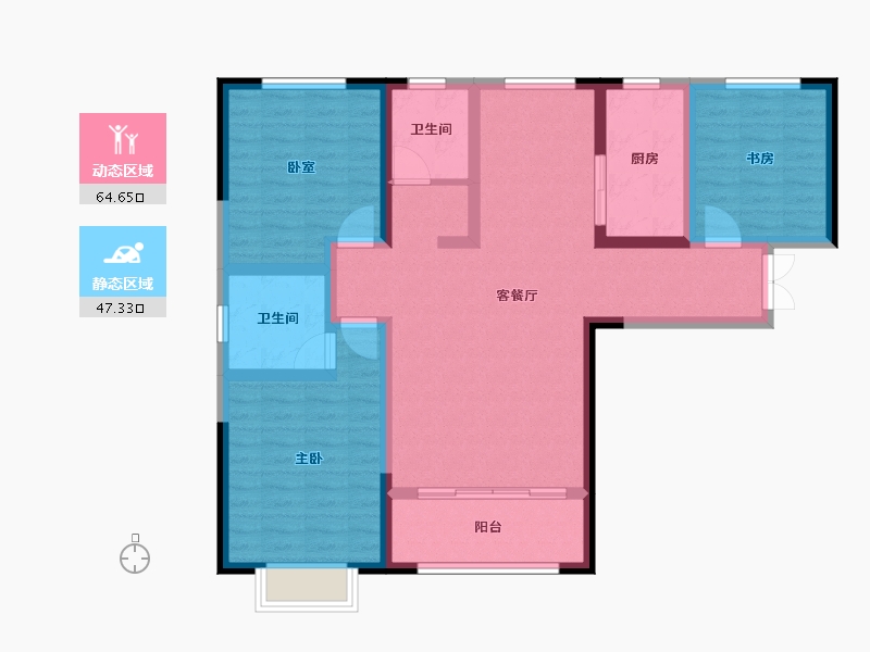 甘肃省-定西市-永生北玻紫御华府-99.53-户型库-动静分区