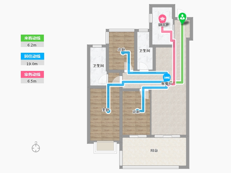 安徽省-合肥市-新站区 国贸璟原-86.00-户型库-动静线