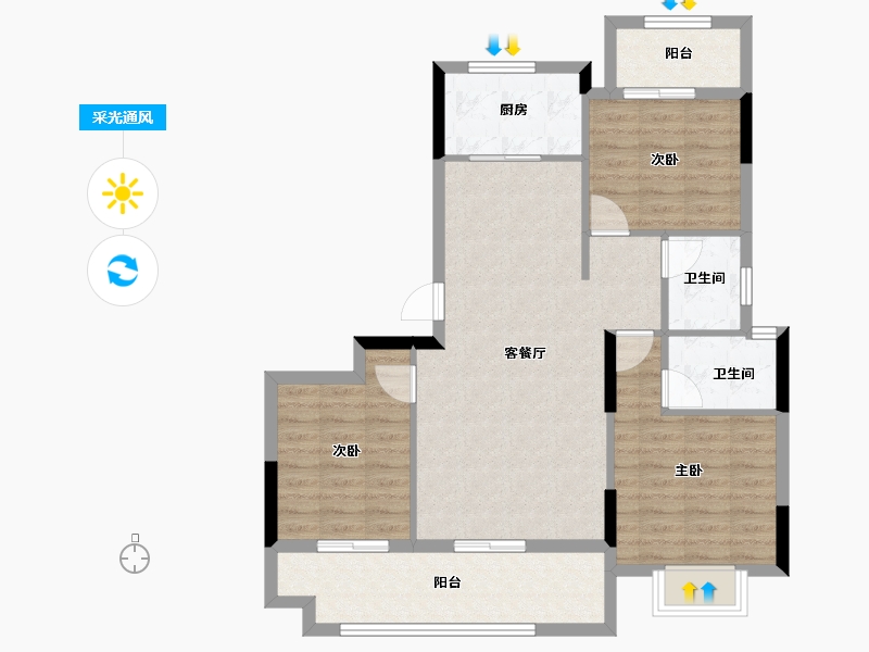 河南省-焦作市-和兴金尊府-87.92-户型库-采光通风