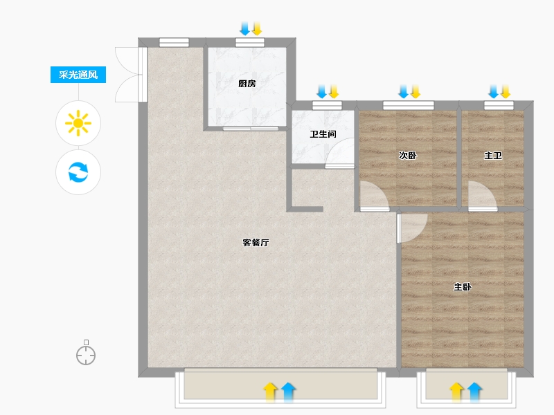 新疆维吾尔自治区-乌鲁木齐市-君瑞兰亭府-75.18-户型库-采光通风