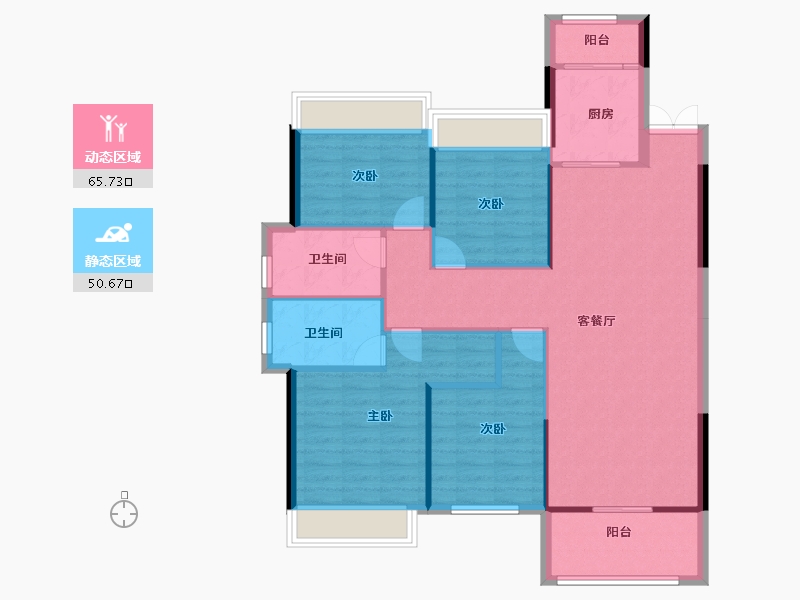 湖北省-咸宁市-同惠上和城-106.28-户型库-动静分区