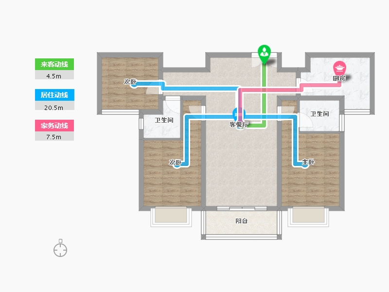 甘肃省-临夏回族自治州-关家台颐景苑-89.01-户型库-动静线