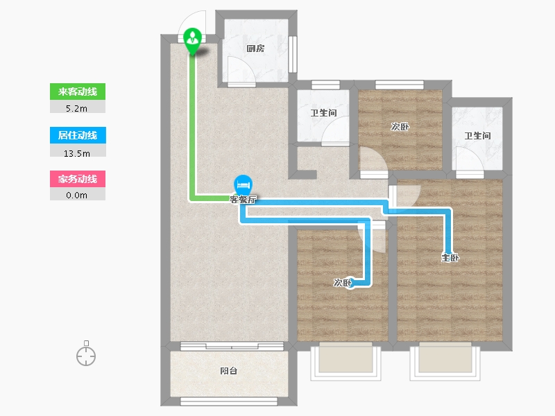 河北省-邢台市-金桂园-71.39-户型库-动静线